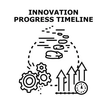 Innovation progress timeline developing business movement concept Stock Illustration