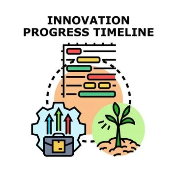 Innovation progress timeline development concept Stock Illustration