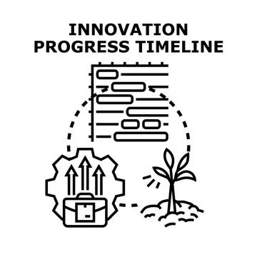 Innovation progress timeline development concept Stock Illustration