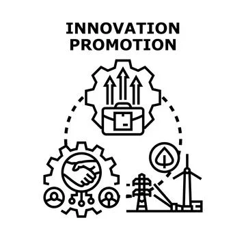 Innovation promotion concept combining technology growth and sustainable ener Stock Illustration