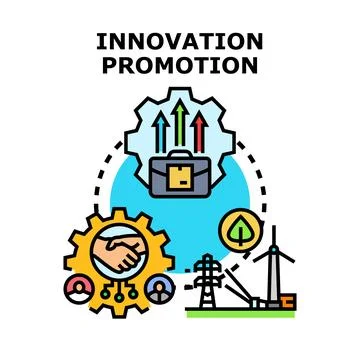 Innovation promotion concept combining technology growth and sustainable ener Stock Illustration