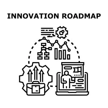 Innovation roadmap planning for business development strategy Stock Illustration