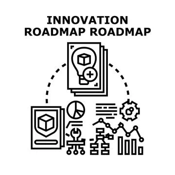 Innovation roadmap roadmapping creating new business solutions Stock Illustration