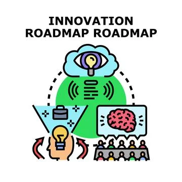 Innovation roadmap strategy developing creative business ideas Illustrazione stock