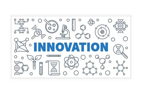 Innovation Science outline banner. Vector illustration イラスト素材