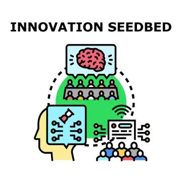 Innovation seedbed creating new ideas and solutions Stock Illustration