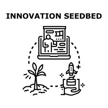 Innovation seedbed developing new business ideas and growth Stock Illustration