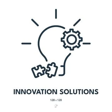Innovation Solutions Icon. Solution, Creativity, Idea. Editable Stroke. Sim.. Stock Illustration