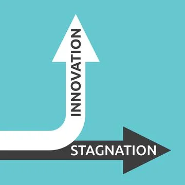 Innovation, stagnation arrows Stock Illustration