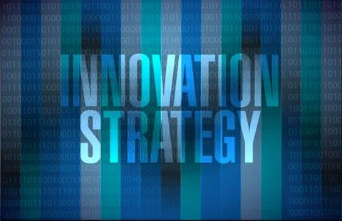 Innovation Strategy binary sign concept Illustrazione stock
