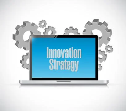 Innovation Strategy computer isolated sign concept Stock Illustration