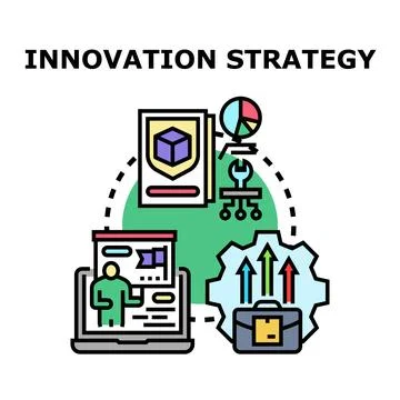 Innovation strategy developing new business solutions concept Illustrazione stock