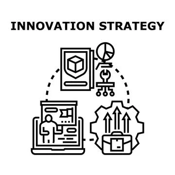 Innovation strategy developing new business solutions concept Stock Illustration