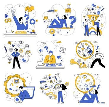 Innovation strategy. Progress in intelligent occupation is golden path lead.. Stock Illustration