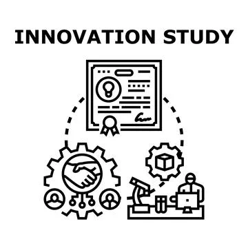 Innovation study process developing new creative ideas Stockillustratie