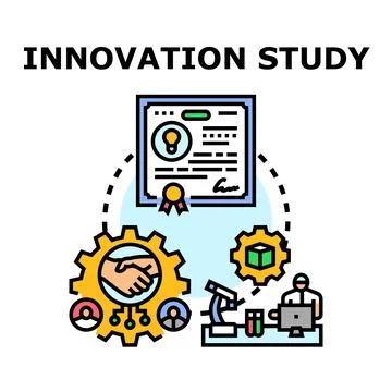 Innovation study process developing new creative ideas 库存插图