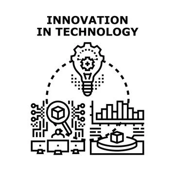 Innovation in technology concept developing new ideas Stock Illustration