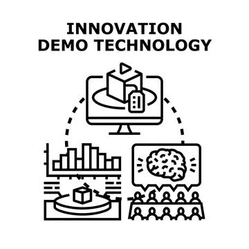 Innovation technology demo presenting new product development Illustrazione stock