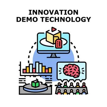 Innovation technology demo presenting new product development Stock Illustration