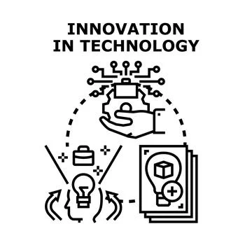 Innovation in technology developing new business ideas and solutions Stock Illustration