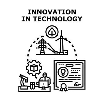 Innovation in technology developing renewable energy solutions Stock Illustration