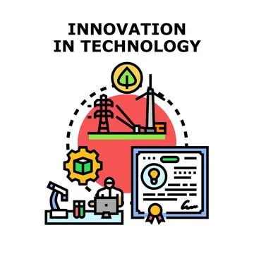 Innovation in technology developing renewable energy solutions Stock Illustration