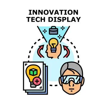 Innovation technology development process and creative idea generation Stock Illustration