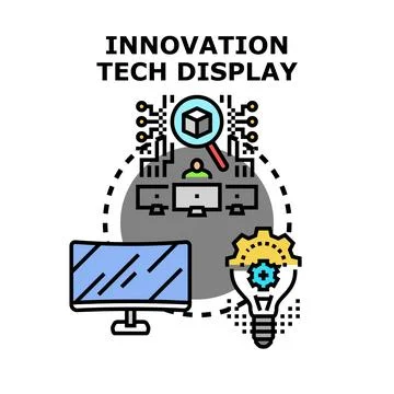 Innovation technology display developing digital solutions concepts Stock Illustration