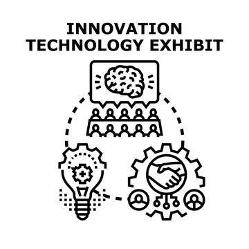 Innovation technology exhibit creative problem solving solution Stock Illustration