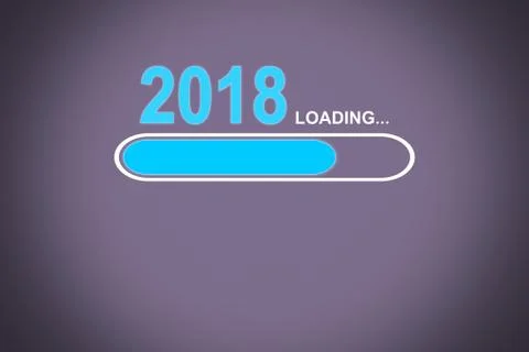 Innovation Technology Loading New Year 2018 on Touch Screen Stock Illustration