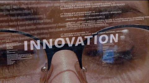 Innovation text on background of developer Video stock 106252139
