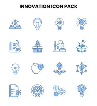 Innovation Two Colour Bundle Icons Pack 스톡 일러스트