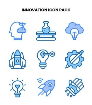 Innovation Two Colour Design Icons Pack 库存插图
