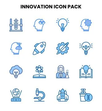 Innovation Two Colour Graphics Icons Pack Stock Illustration