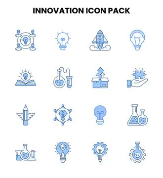 Innovation Two Colour Graphics Icons Pack Stock Illustration