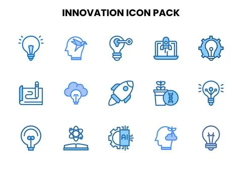 Innovation Two Colour Icons Pack Illustrazione stock