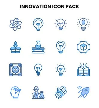 Innovation Two Colour UI Icons Pack 스톡 일러스트