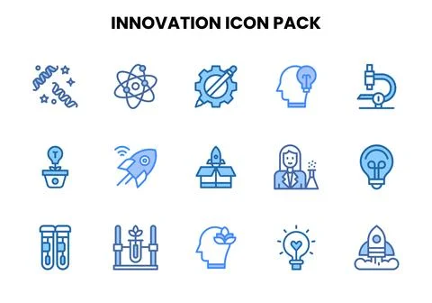 Innovation Two Colour UI Icons Pack Stock Illustration