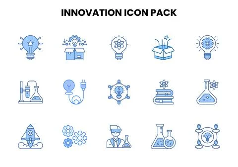 Innovation Two Colour UI Icons Pack Stock Illustration