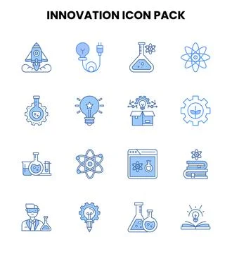 Innovation Two Colour Vector Icons Pack 库存插图