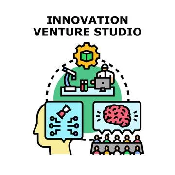 Innovation venture studio developing creative business solutions Иллюстрация