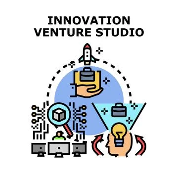 Innovation venture studio developing new business ideas イラスト素材
