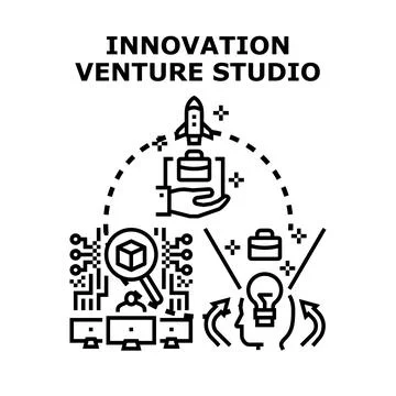 Innovation venture studio developing new business ideas Stock Illustration