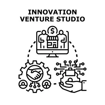 Innovation venture studio developing startup business ideas Иллюстрация