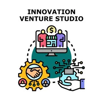 Innovation venture studio developing startup business ideas Stock Illustration