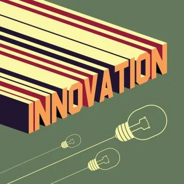 Innovation word. Abstract background with 3D-effect Stock Illustration