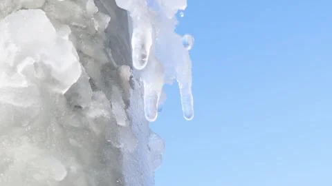 Innovative 4K snowmaking technology creating snow on a clear winter day Stock-Footage 301875204