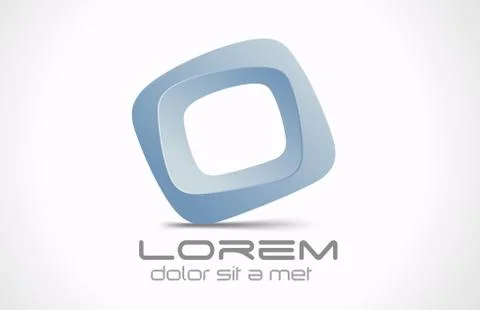 Innovative abstract 3d logo design template. rhombus vector icon. creative. Stock Illustration