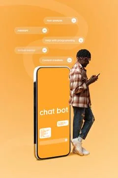 Innovative AI chatbot assistant supporting programming and content creation 库存照片