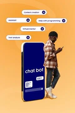 Innovative AI chatbot designed for content creation and programming assistance Stock Photos